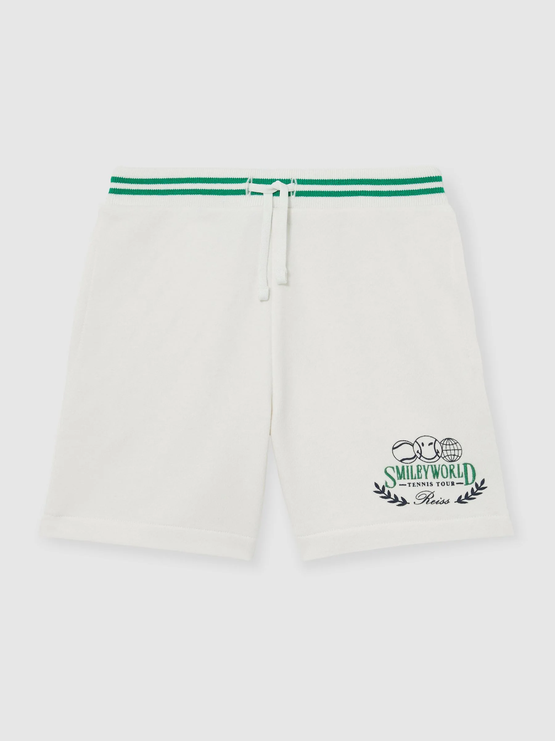 SmileyWorld | Reiss Drawstring Shorts Unisex Fit in White - Image 8